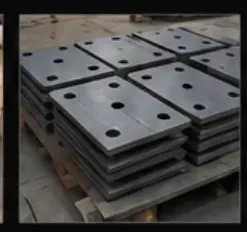 Stacked drilled steel plate embeds