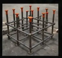 Welded rebar embed cage on a pallet