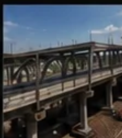 Rebar-reinforced bridge structure under construction